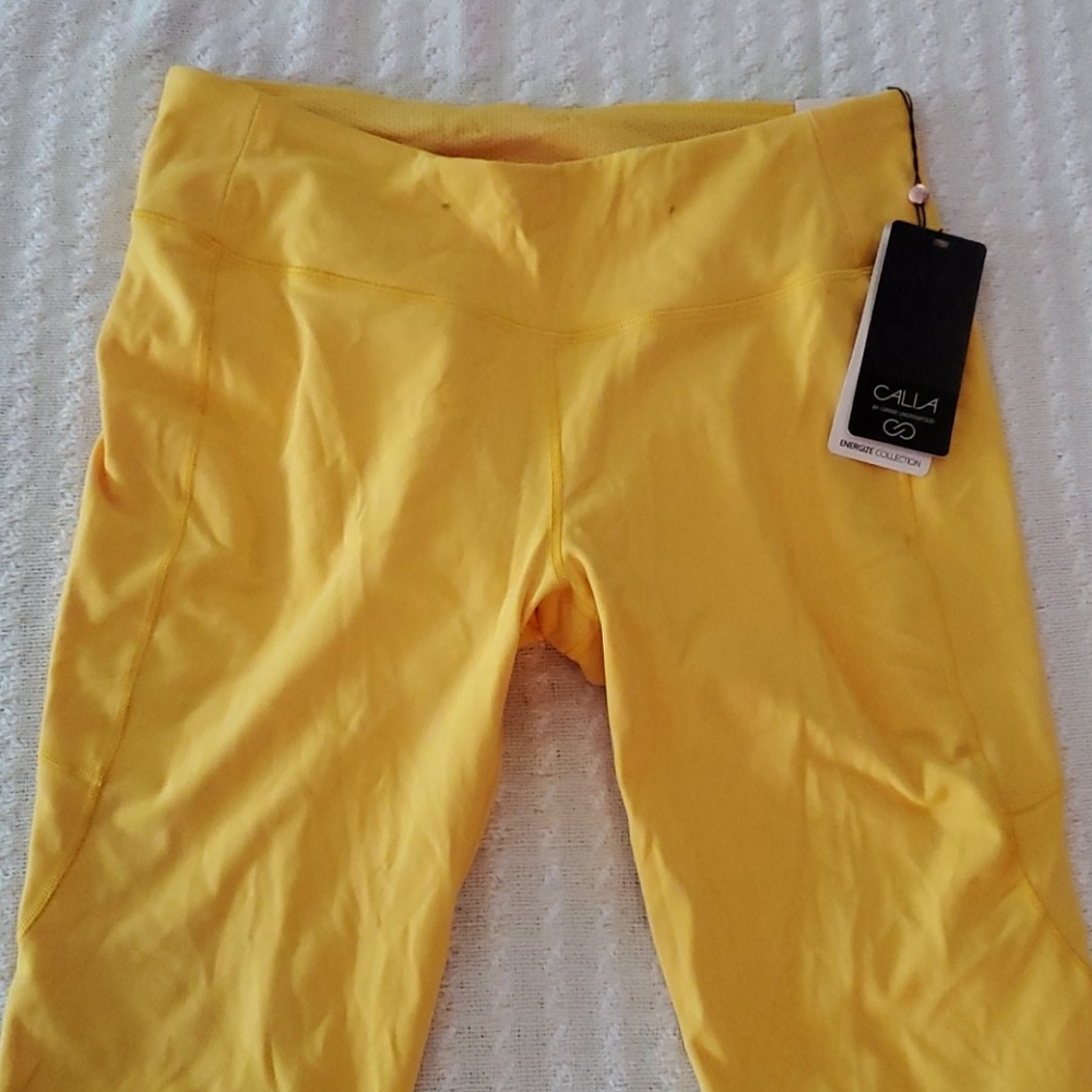 Yellow capri calia leggings